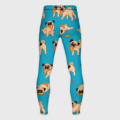 Мужские тайтсы Мопсы с пиццей / 3D-принт – фото 2