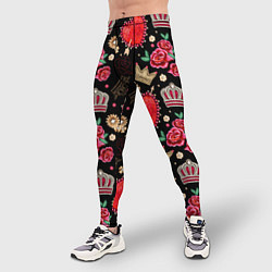 Тайтсы мужские Корона и розы, цвет: 3D-принт — фото 2