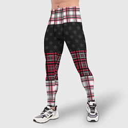Тайтсы мужские Комбинированный красно-серый, цвет: 3D-принт — фото 2