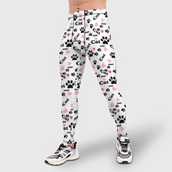 Тайтсы мужские Следы кошачьих лап, цвет: 3D-принт — фото 2