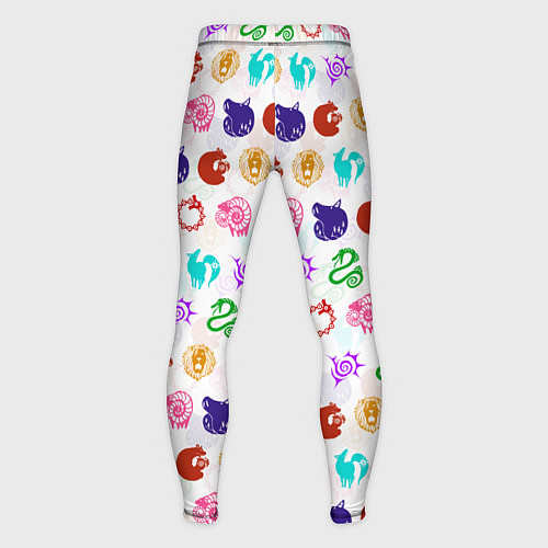 Мужские тайтсы 7 СМЕРТНЫХ ГРЕХОВ ЦВЕТНОЙ ПАТТЕРН СИМВОЛЫ / 3D-принт – фото 2