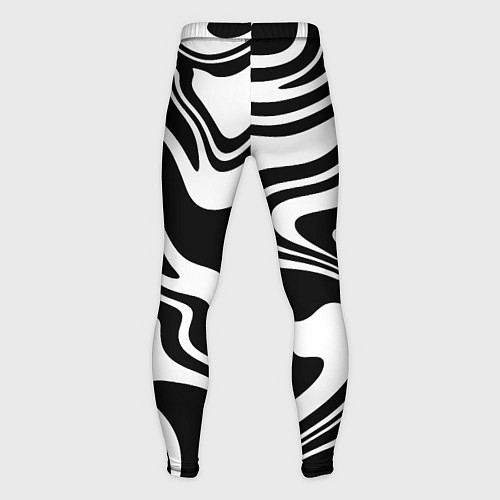 Мужские тайтсы Черно-белые полосы Black and white stripes / 3D-принт – фото 2