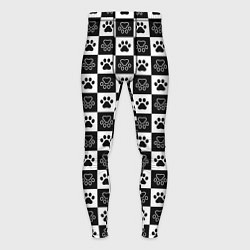 Тайтсы мужские Следы на Шахматном Фоне, цвет: 3D-принт