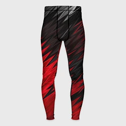 Мужские тайтсы ЧЁРНО КРАСНЫЕ КРАСКИ RED BLACK STRIPES