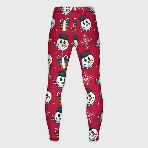 Мужские тайтсы СНЕГOВИК В ЦИЛИНДРЕ / 3D-принт – фото 2