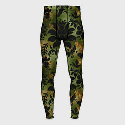 Тайтсы мужские Темные тропические листья, цвет: 3D-принт