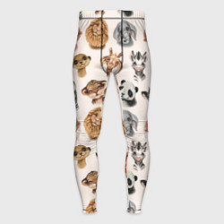 Тайтсы мужские Милые дикие животные, цвет: 3D-принт