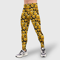 Тайтсы мужские Золотые Монеты Bitcoin, цвет: 3D-принт — фото 2