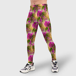 Тайтсы мужские Фиолетовые цветочки 3d, цвет: 3D-принт — фото 2