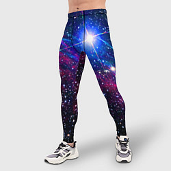 Тайтсы мужские Открытый космос Star Neon, цвет: 3D-принт — фото 2