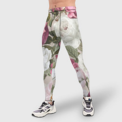 Тайтсы мужские Цветы Розовый Сад Пион и Роз, цвет: 3D-принт — фото 2