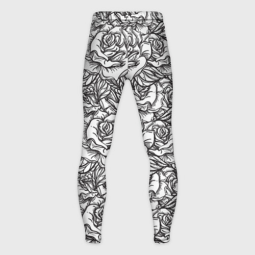 Мужские тайтсы Цветы Много Белых Роз / 3D-принт – фото 2