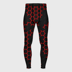 Мужские тайтсы НАНОКОСТЮМ Black and Red Hexagon Гексагоны