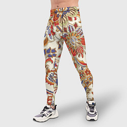 Тайтсы мужские Цветочный винтажный орнамент, цвет: 3D-принт — фото 2