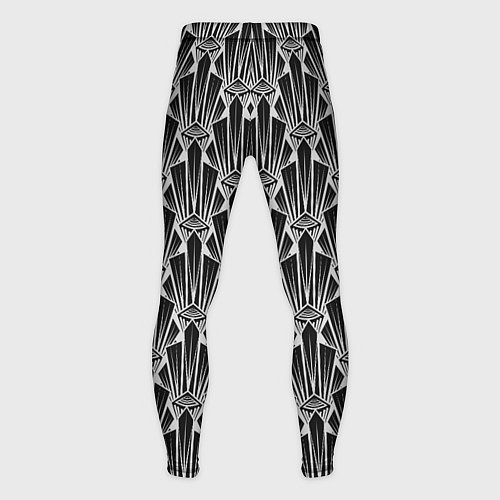 Мужские тайтсы Черно-белый модный геометрический узор арт деко / 3D-принт – фото 2