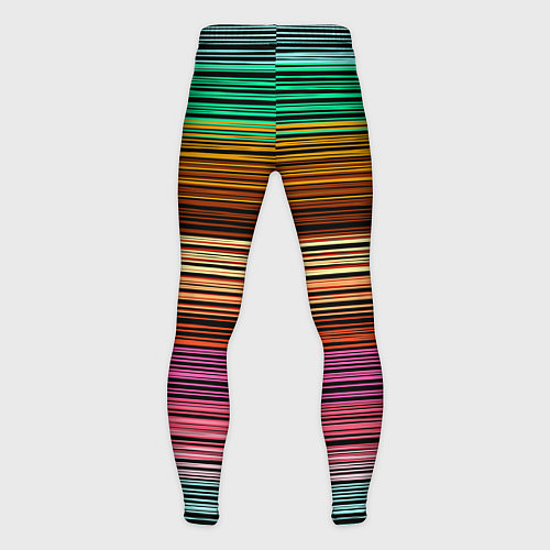 Мужские тайтсы Multicolored thin stripes Разноцветные полосы / 3D-принт – фото 2