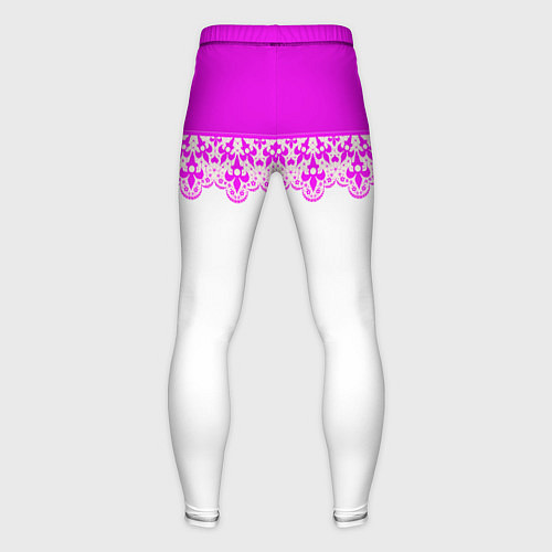 Мужские тайтсы White and pink lace pattern / 3D-принт – фото 2