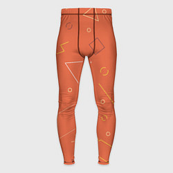 Тайтсы мужские Геометрические Фигуры На Оранжевом Фоне, цвет: 3D-принт