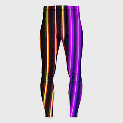 Тайтсы мужские Неоновые линейные фонари - Фиолетовый, цвет: 3D-принт