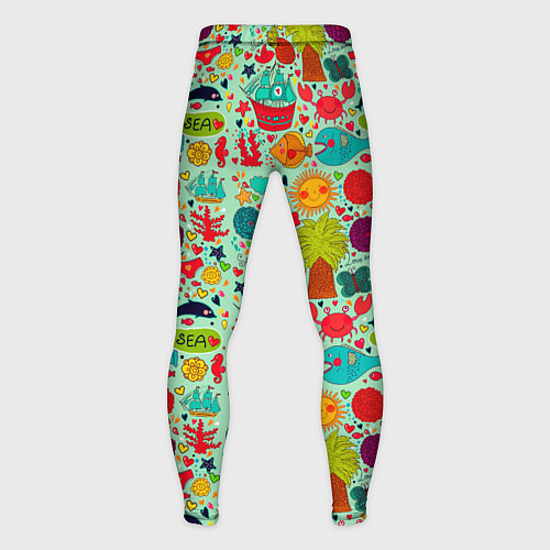 Мужские тайтсы LOVE SUMMER SEA / 3D-принт – фото 2