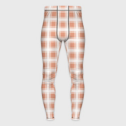 Тайтсы мужские Light beige plaid fashionable checkered pattern, цвет: 3D-принт