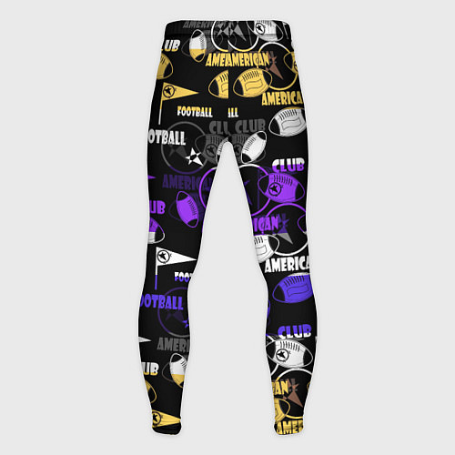 Мужские тайтсы Американский футбол паттерн / 3D-принт – фото 2