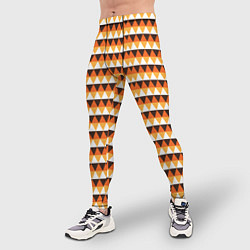 Тайтсы мужские Треугольники на оранжевом фоне, цвет: 3D-принт — фото 2