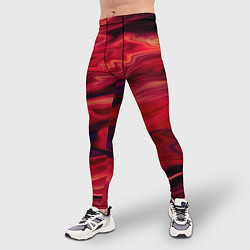 Тайтсы мужские Красный абстрактный модный узор, цвет: 3D-принт — фото 2