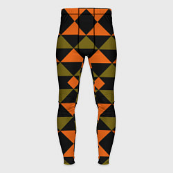 Тайтсы мужские Геометрический узор черно-оранжевые фигуры, цвет: 3D-принт