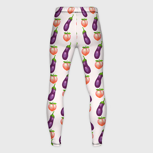 Мужские тайтсы Баклажаны и персики паттерн / 3D-принт – фото 2