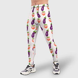 Тайтсы мужские Баклажаны и персики паттерн, цвет: 3D-принт — фото 2