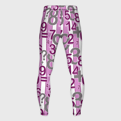 Мужские тайтсы Бело-розовый узор Арифметика / 3D-принт – фото 2
