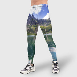 Тайтсы мужские Прозрачное горное озеро, цвет: 3D-принт — фото 2