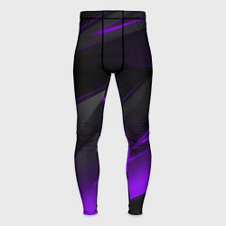 Тайтсы мужские Черно-фиолетовая геометрическая абстракция, цвет: 3D-принт