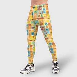 Тайтсы мужские Кот попарт, цвет: 3D-принт — фото 2