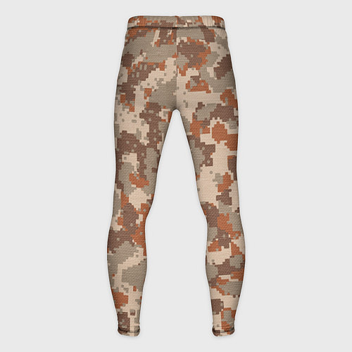 Мужские тайтсы Цифровой камуфляж - серо-коричневый / 3D-принт – фото 2