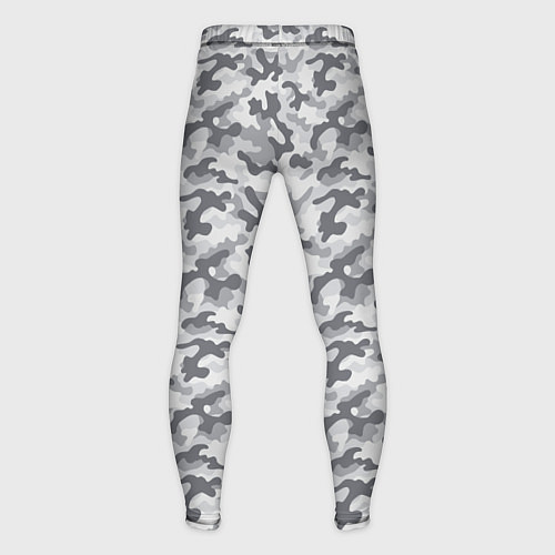 Мужские тайтсы Камуфляж зимний мелкий / 3D-принт – фото 2