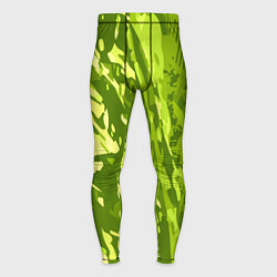 Тайтсы мужские Зеленый абстрактный камуфляж, цвет: 3D-принт