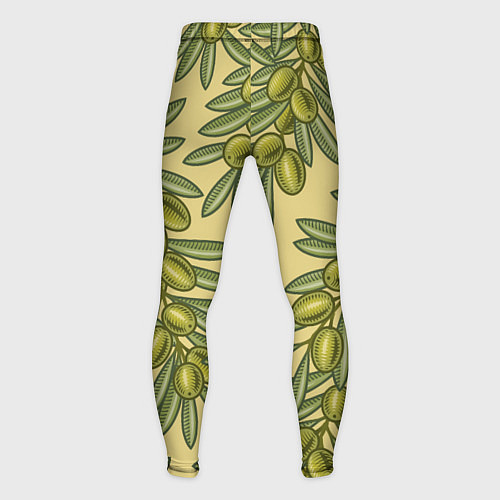 Мужские тайтсы Винтажные ветви оливок / 3D-принт – фото 2