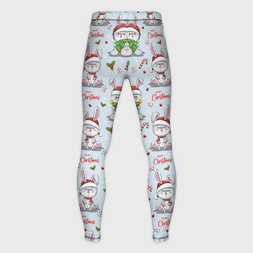 Мужские тайтсы Милые новогодние кролики / 3D-принт – фото 2