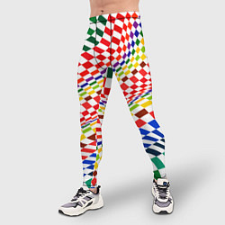 Тайтсы мужские Разноцветная оптическая иллюзия, цвет: 3D-принт — фото 2