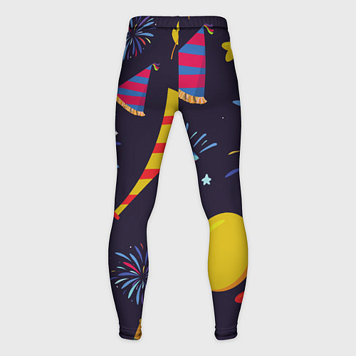 Мужские тайтсы Новогодний фейерверк / 3D-принт – фото 2