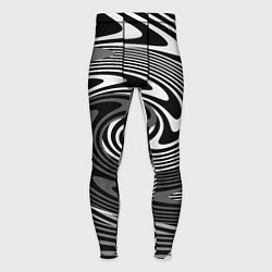 Тайтсы мужские Black and white abstract pattern, цвет: 3D-принт