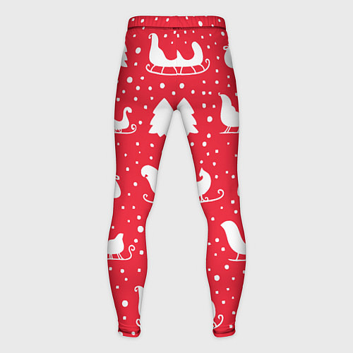 Мужские тайтсы Сани, ёлочки, подарки / 3D-принт – фото 2