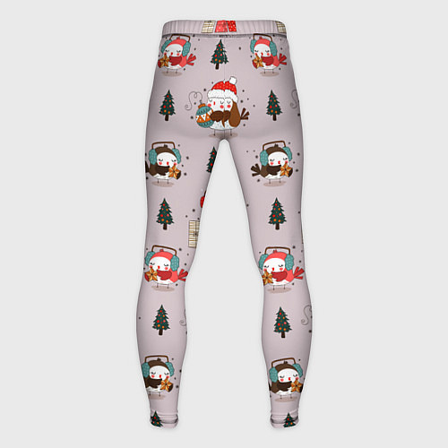 Мужские тайтсы A bird with new years gifts / 3D-принт – фото 2