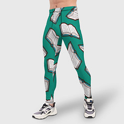 Тайтсы мужские Книжный узор, цвет: 3D-принт — фото 2