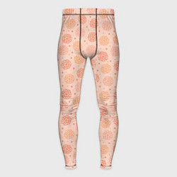 Мужские тайтсы Узор из снежинок в розовых оттенках