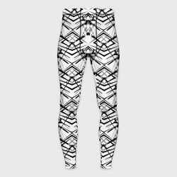 Мужские тайтсы Черно белый геометрический узор