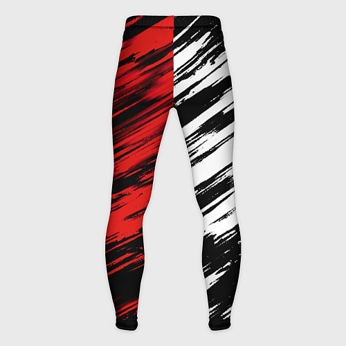 Мужские тайтсы Белые и красные полосы / 3D-принт – фото 2