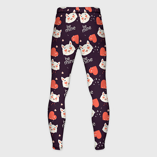 Мужские тайтсы Паттерн котика на темном фоне / 3D-принт – фото 2